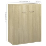 vidaXL Dulap, stejar Sonoma, 60 x 30 x 75 cm, lemn prelucrat