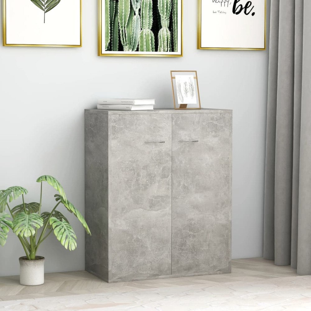 vidaXL Dulap, gri beton, 60x30x75 cm, lemn prelucrat