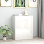 vidaXL Dulap, alb extralucios, 60x30x75 cm, lemn prelucrat