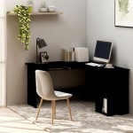 vidaXL Birou de colț în formă de L, negru 120x140x75 cm lemn prelucrat vidaXL Birou de colț în formă de L, negru 120x140x75 cm lemn prelucrat