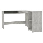 vidaXL Birou de colț în formă de L, gri beton, 120x140x75 cm, lemn