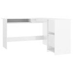 vidaXL Birou de colț formă de L alb extralucios 120x140x75 cm lemn
