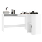 vidaXL Birou de colț formă de L alb extralucios 120x140x75 cm lemn