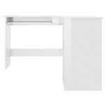 vidaXL Birou de colț formă de L alb extralucios 120x140x75 cm lemn