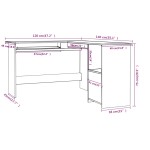 vidaXL Birou de colț formă de L alb extralucios 120x140x75 cm lemn