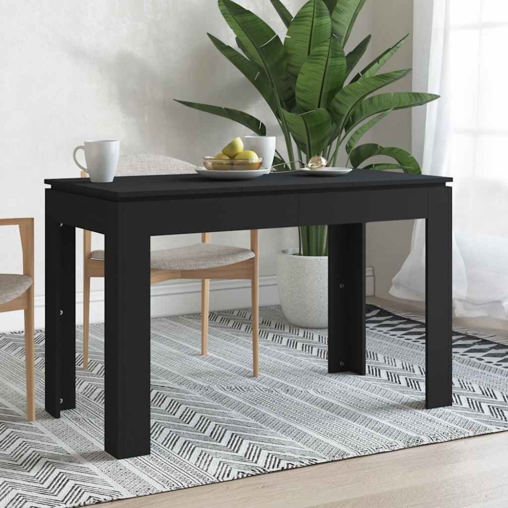 vidaXL Masă de bucătărie, negru, 120x60x76 cm, lemn prelucrat