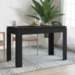 vidaXL Masă de bucătărie, negru, 120x60x76 cm, lemn prelucrat