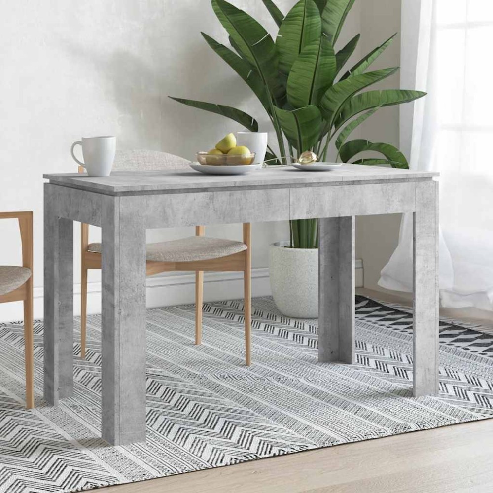 vidaXL Masă de bucătărie, gri beton, 120x60x76 cm, lemn prelucrat