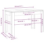 vidaXL Masă de bucătărie, gri beton, 120x60x76 cm, lemn prelucrat vidaXL Masă de bucătărie, gri beton, 120x60x76 cm, lemn prelucrat