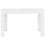 vidaXL Masă de bucătărie alb extralucios, 120x60x76 cm, lemn prelucrat