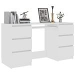 vidaXL Birou de scris, alb, 140x50x77 cm, lemn prelucrat
