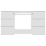 vidaXL Birou de scris, alb, 140x50x77 cm, lemn prelucrat