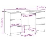 vidaXL Birou de scris, alb, 140x50x77 cm, lemn prelucrat