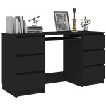 vidaXL Birou de scris, negru, 140x50x77 cm, lemn prelucrat