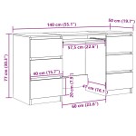 vidaXL Birou de scris, negru, 140x50x77 cm, lemn prelucrat