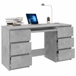 vidaXL Birou de scris, gri beton, 140x50x77 cm, lemn prelucrate