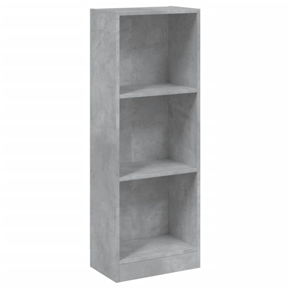 vidaXL Bibliotecă cu 3 rafturi, gri beton, 40x24x109 cm, lemn compozit
