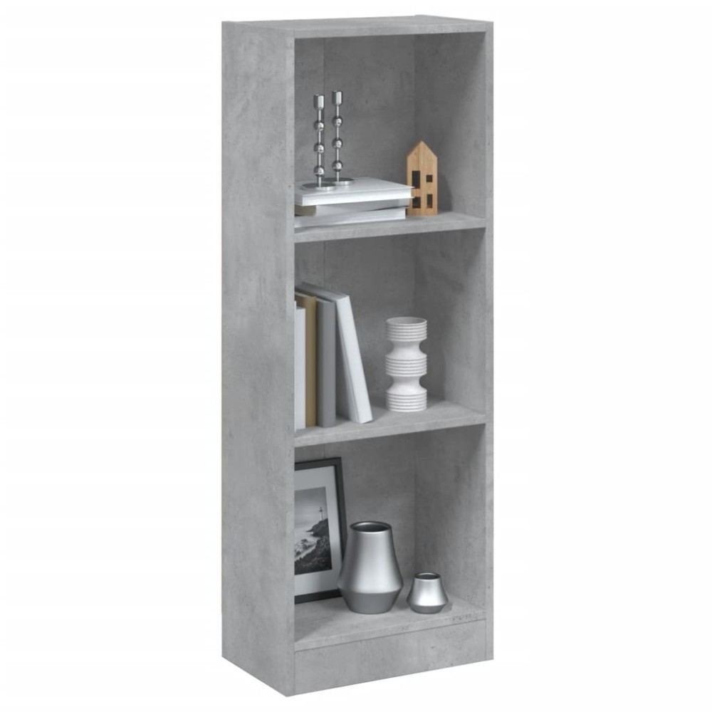 vidaXL Bibliotecă cu 3 rafturi, gri beton, 40x24x109 cm, lemn compozit