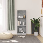 vidaXL Bibliotecă cu 3 rafturi, gri beton, 40x24x109 cm, lemn compozit vidaXL Bibliotecă cu 3 rafturi, gri beton, 40x24x109 cm, lemn compozit