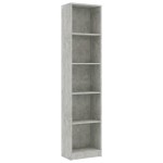 vidaXL Bibliotecă cu 5 rafturi, gri beton, 40x24x175 cm lemn prelucrat vidaXL Bibliotecă cu 5 rafturi, gri beton, 40x24x175 cm lemn prelucrat