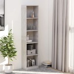 vidaXL Bibliotecă cu 5 rafturi, gri beton, 40x24x175 cm lemn prelucrat vidaXL Bibliotecă cu 5 rafturi, gri beton, 40x24x175 cm lemn prelucrat
