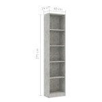 vidaXL Bibliotecă cu 5 rafturi, gri beton, 40x24x175 cm lemn prelucrat vidaXL Bibliotecă cu 5 rafturi, gri beton, 40x24x175 cm lemn prelucrat