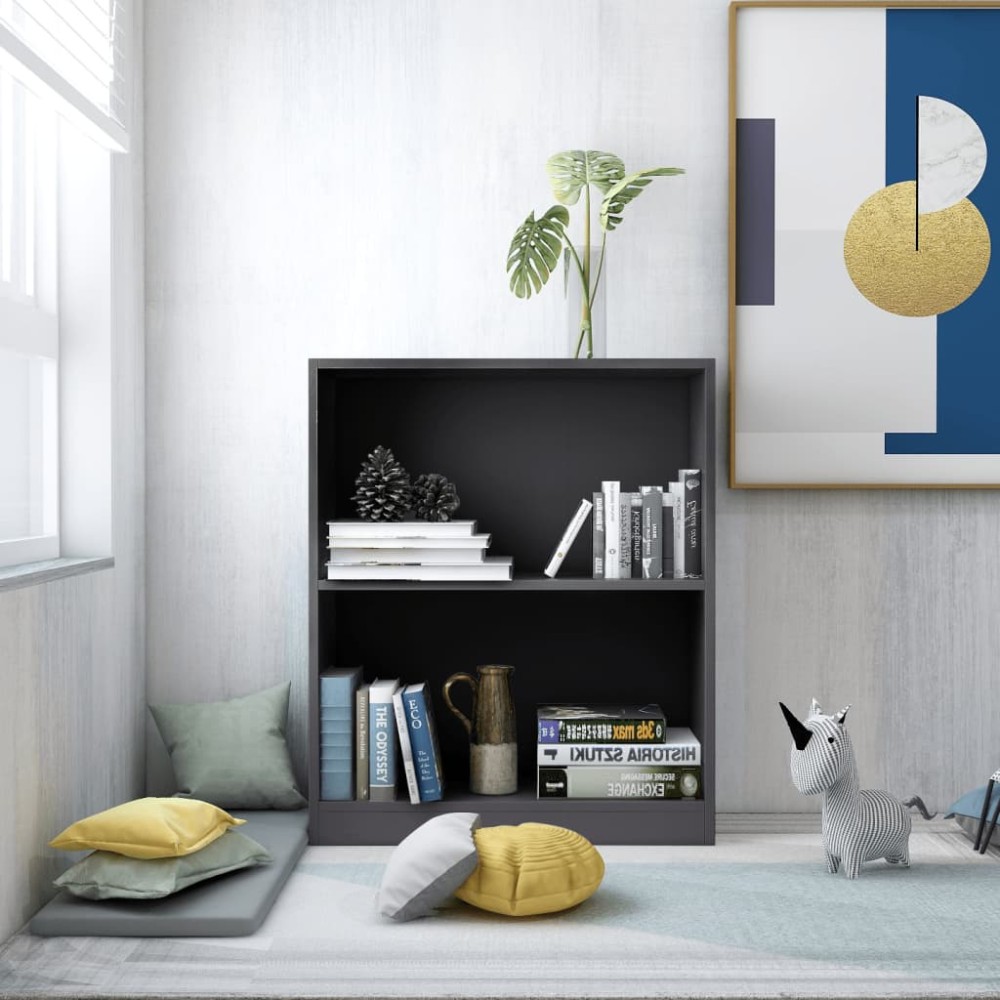 vidaXL Bibliotecă, gri, 60x24x76 cm, lemn compozit