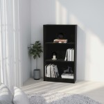 vidaXL Bibliotecă cu 3 rafturi, negru, 60x24x109 cm, lemn compozit