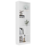 vidaXL Bibliotecă cu 5 rafturi, alb, 60x24x175 cm, lemn prelucrat
