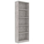 vidaXL Bibliotecă cu 5 rafturi, gri beton, 60x24x175 cm lemn prelucrat vidaXL Bibliotecă cu 5 rafturi, gri beton, 60x24x175 cm lemn prelucrat