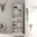 vidaXL Bibliotecă cu 5 rafturi, gri beton, 60x24x175 cm lemn prelucrat vidaXL Bibliotecă cu 5 rafturi, gri beton, 60x24x175 cm lemn prelucrat