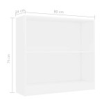 vidaXL Bibliotecă, alb, 80x24x75 cm, lemn prelucrat vidaXL Bibliotecă, alb, 80x24x75 cm, lemn prelucrat