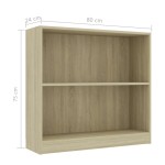 vidaXL Bibliotecă, stejar sonoma, 80x24x75 cm, lemn prelucrat vidaXL Bibliotecă, stejar sonoma, 80x24x75 cm, lemn prelucrat