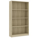 vidaXL Bibliotecă 4 rafturi stejar sonoma 80x24x142 cm lemn prelucrat