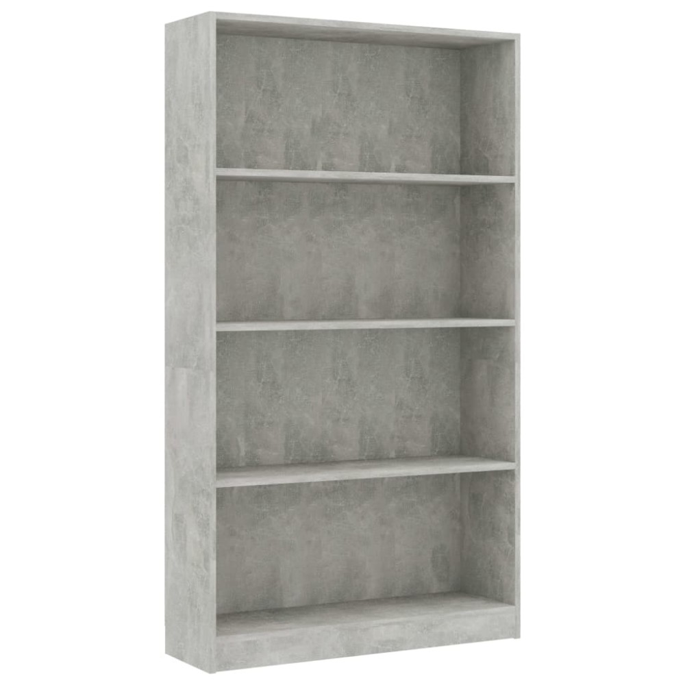 vidaXL Bibliotecă cu 4 rafturi gri beton, 80x24x142 cm, lemn prelucrat