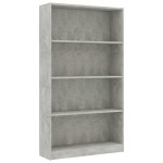 vidaXL Bibliotecă cu 4 rafturi gri beton, 80x24x142 cm, lemn prelucrat vidaXL Bibliotecă cu 4 rafturi gri beton, 80x24x142 cm, lemn prelucrat