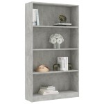 vidaXL Bibliotecă cu 4 rafturi gri beton, 80x24x142 cm, lemn prelucrat vidaXL Bibliotecă cu 4 rafturi gri beton, 80x24x142 cm, lemn prelucrat