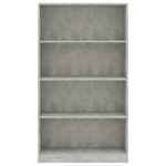 vidaXL Bibliotecă cu 4 rafturi gri beton, 80x24x142 cm, lemn prelucrat vidaXL Bibliotecă cu 4 rafturi gri beton, 80x24x142 cm, lemn prelucrat