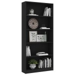 vidaXL Bibliotecă cu 5 rafturi, negru, 80x24x175 cm, lemn prelucrat vidaXL Bibliotecă cu 5 rafturi, negru, 80x24x175 cm, lemn prelucrat