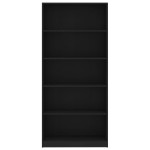 vidaXL Bibliotecă cu 5 rafturi, negru, 80x24x175 cm, lemn prelucrat vidaXL Bibliotecă cu 5 rafturi, negru, 80x24x175 cm, lemn prelucrat
