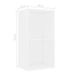 vidaXL Bibliotecă, alb, 40x30x76,5 cm, lemn prelucrat vidaXL Bibliotecă, alb, 40x30x76,5 cm, lemn prelucrat
