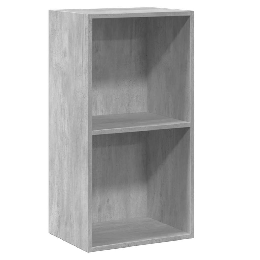 vidaXL Bibliotecă, 2 rafturi, gri beton, 40 x 30 x 76,5 cm, PAL