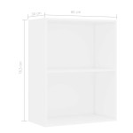 vidaXL Bibliotecă, alb, 60x30x76,5 cm, lemn prelucrat vidaXL Bibliotecă, alb, 60x30x76,5 cm, lemn prelucrat