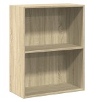 vidaXL Bibliotecă cu 2 rafturi, stejar Sonoma, 60 x 30 x 76,5 cm, PAL