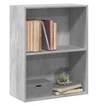 vidaXL Bibliotecă cu 2 rafturi, gri beton, 60 x 30 x 76,5 cm, PAL vidaXL Bibliotecă cu 2 rafturi, gri beton, 60 x 30 x 76,5 cm, PAL