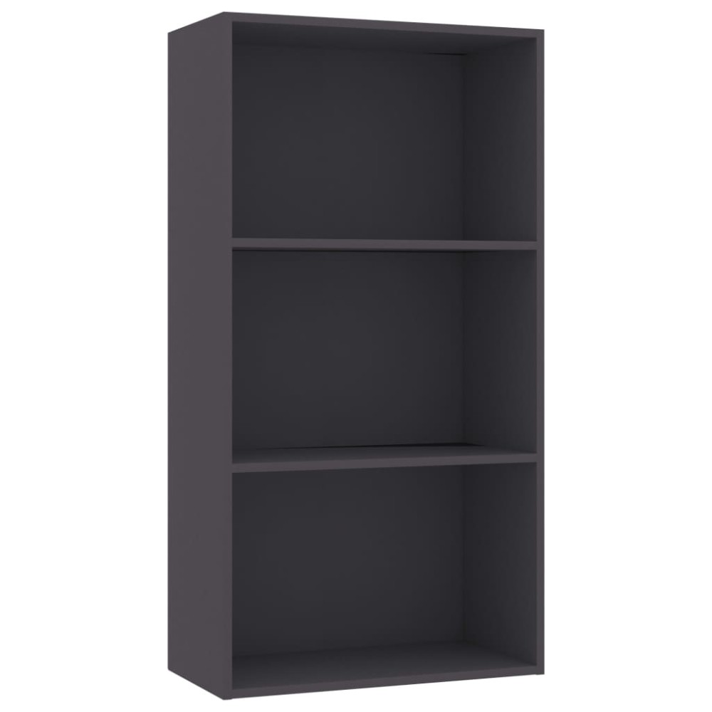 vidaXL Bibliotecă cu 3 rafturi, gri, 60x30x114 cm, lemn prelucrat