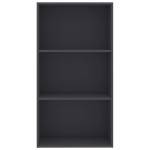 vidaXL Bibliotecă cu 3 rafturi, gri, 60x30x114 cm, lemn prelucrat
