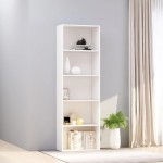 vidaXL Bibliotecă cu 5 rafturi, alb, 60x30x189 cm, lemn prelucrat vidaXL Bibliotecă cu 5 rafturi, alb, 60x30x189 cm, lemn prelucrat