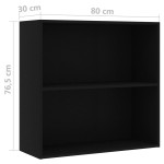 vidaXL Bibliotecă, negru, 80x30x76,5 cm, lemn prelucrat vidaXL Bibliotecă, negru, 80x30x76,5 cm, lemn prelucrat
