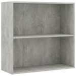 vidaXL Bibliotecă cu 2 rafturi, gri beton, 80 x 30 x 76,5 cm, PAL vidaXL Bibliotecă cu 2 rafturi, gri beton, 80 x 30 x 76,5 cm, PAL